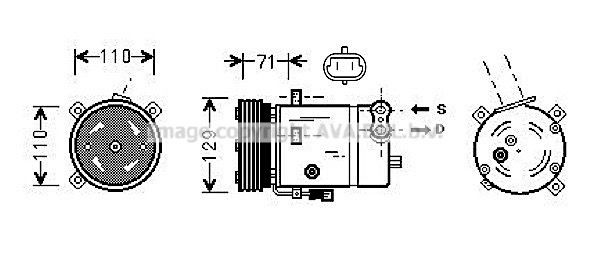 AVA COOLING SYSTEMS OLK276 Air conditioning compressor 1135295