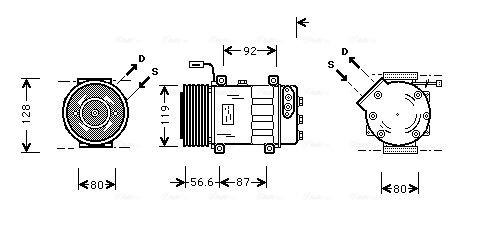 SCK016 AVA COOLING SYSTEMS Klimakompressor SCANIA P,G,R,T - series
