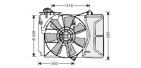 AVA COOLING SYSTEMS TO7503 Fan, radiator 1636123030