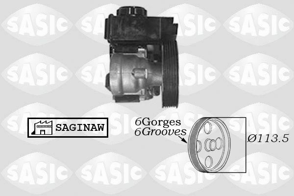 SASIC 7070004 Power steering pump Hydraulic, Number of grooves: 6