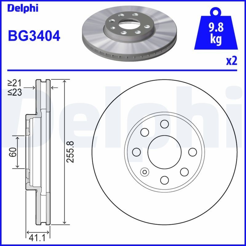 DELPHI BG3404 Brake disc 569 059