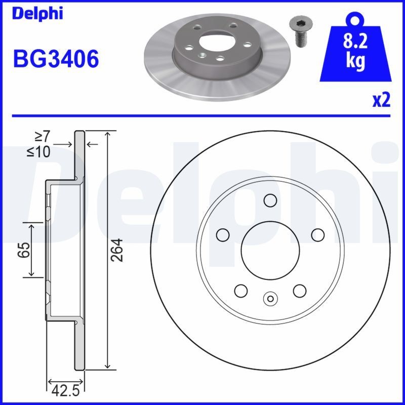 BG3406 Bremsscheiben DELPHI - Niedrigpreis-Anbieter