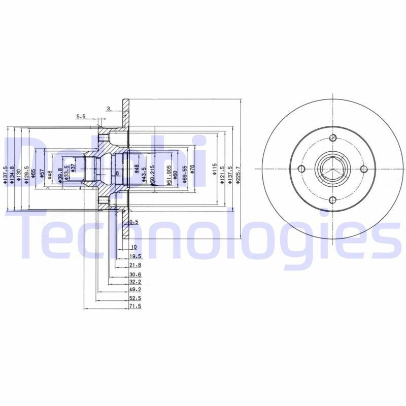 Volkswagen JETTA Brake disc set 259485 DELPHI BG2389 online buy