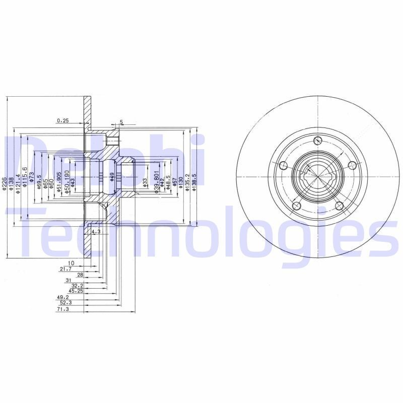 Volkswagen PASSAT Disc brakes 259768 DELPHI BG2714 online buy