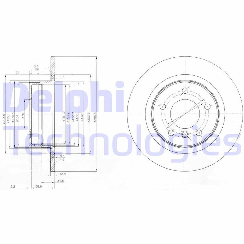 Original DELPHI Disc brake set BG3960 for BMW 1 Series