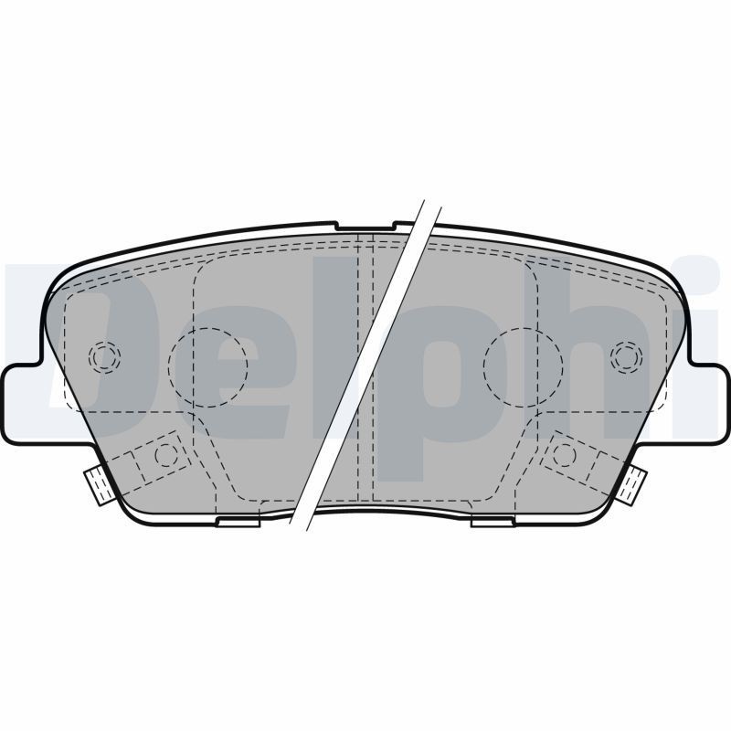 LP2202 DELPHI Brake pad set HYUNDAI with acoustic wear warning, with anti-squeak plate, without accessories