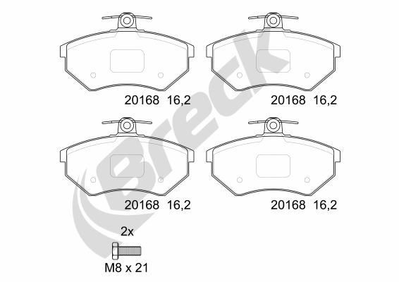 Original BRECK Brake pad kit 20168 00 701 00 for VW POLO