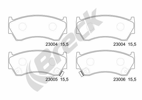 BRECK 23004 00 701 10 Brake pad set with acoustic wear warning, with accessories