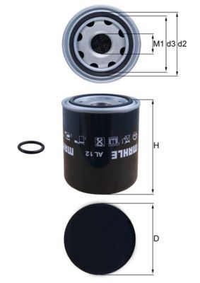 AL12 Air Dryer Cartridge, compressed-air system AL 12 MAHLE ORIGINAL