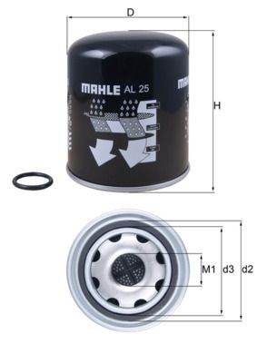 70370945 MAHLE ORIGINAL Air Dryer Cartridge, compressed-air system AL 25 buy