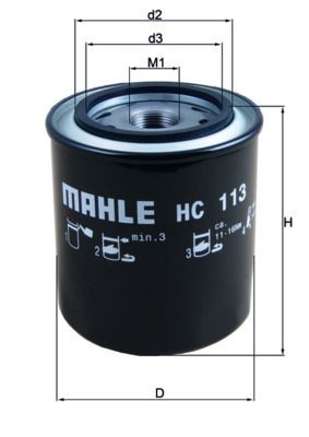 70349468 MAHLE ORIGINAL HC113 Oil filter 1301696