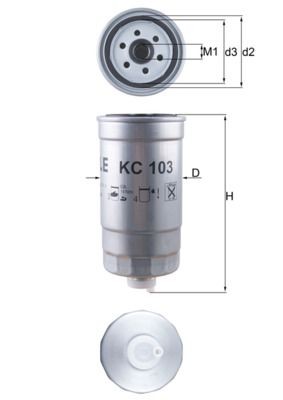 MAHLE ORIGINAL KC 103 Fuel filter Spin-on Filter