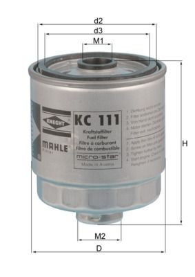 76563621 MAHLE ORIGINAL Spin-on Filter Height: 98,2mm Inline fuel filter KC 111 buy