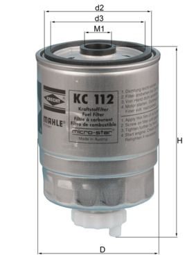 78486078 MAHLE ORIGINAL KC112 Fuel filter 8 13 566