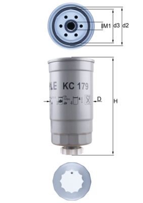 MAHLE ORIGINAL KC 179 Fuel filter Spin-on Filter