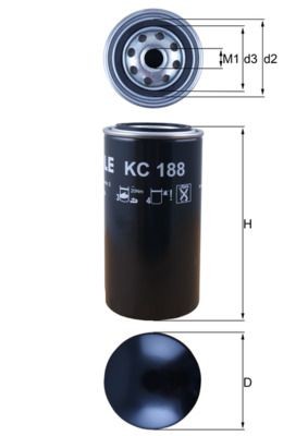 MAHLE ORIGINAL KC 188 Fuel filter Spin-on Filter