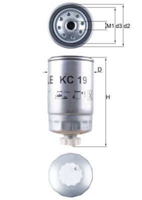 MAHLE ORIGINAL KC 19 Fuel filter Spin-on Filter