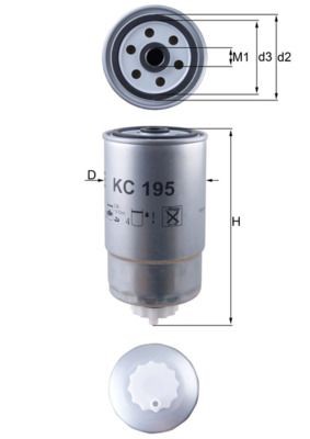 MAHLE ORIGINAL KC 195 Fuel filter Spin-on Filter