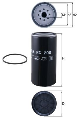 MAHLE ORIGINAL KC 200 Fuel filter Spin-on Filter