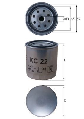OEM-quality MAHLE ORIGINAL KC 22 Fuel filters