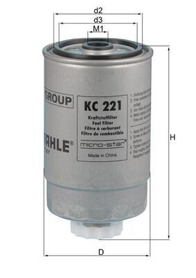 70325432 MAHLE ORIGINAL KC221 Fuel filter 1337724080