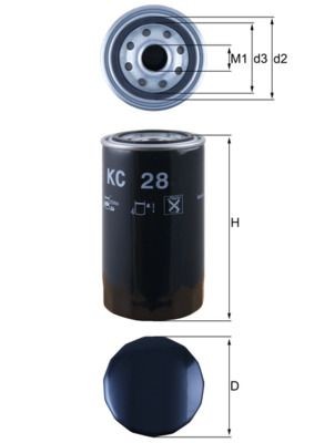 MAHLE ORIGINAL KC 28 Fuel filter Spin-on Filter