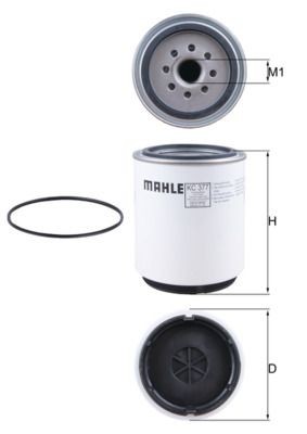 MAHLE ORIGINAL KC 377D Fuel filter Spin-on Filter