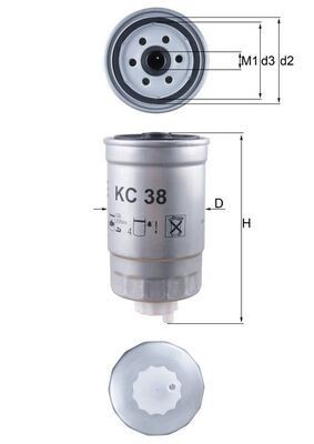 MAHLE ORIGINAL KC 38 Fuel filter Spin-on Filter