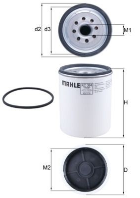 MAHLE ORIGINAL KC 384D Fuel filter Spin-on Filter