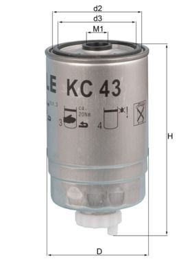 78687345 MAHLE ORIGINAL KC43 Fuel filter 4764725