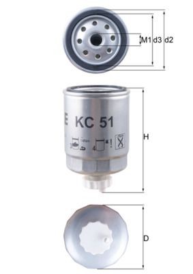 MAHLE ORIGINAL KC 51 Fuel filter Spin-on Filter