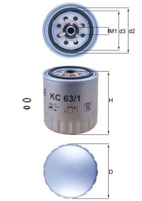 78486052 MAHLE ORIGINAL KC63/1D Fuel filter 1906 36