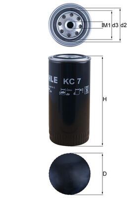 MAHLE ORIGINAL KC 7 Fuel filter Spin-on Filter