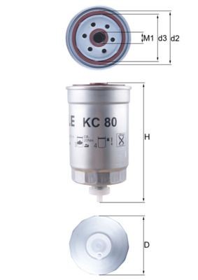 KC80 Fuel filter 79843244 MAHLE ORIGINAL Spin-on Filter
