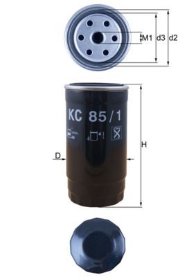 MAHLE ORIGINAL KC 85/1 Fuel filter Spin-on Filter