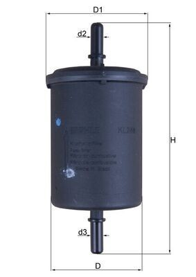 MAHLE ORIGINAL KL248 Fuel filters In-Line Filter, 8mm, 8,0mm