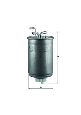 KL 41 MAHLE ORIGINAL Fuel filters CHEVROLET In-Line Filter, 8mm, 8,0mm