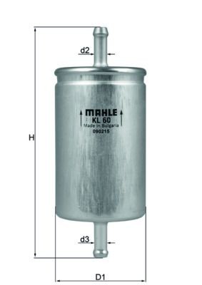 KL 60 MAHLE ORIGINAL Fuel filters MITSUBISHI In-Line Filter, 8mm, 8,0mm