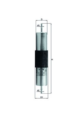 MAHLE ORIGINAL KL 78 Fuel filter In-Line Filter, 8mm, 8,0mm