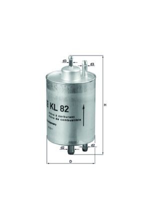 KL82 Fuel filter KL82 MAHLE ORIGINAL In-Line Filter, 8mm, 8,0mm