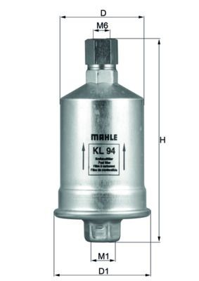 MAHLE ORIGINAL KL 94 Fuel filter In-Line Filter