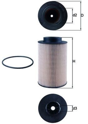 70316371 MAHLE ORIGINAL Filter Insert Height: 172,1mm Inline fuel filter KX 191/1D buy
