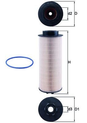 70383776 MAHLE ORIGINAL Filter Insert Height: 249,1mm Inline fuel filter KX 262D buy