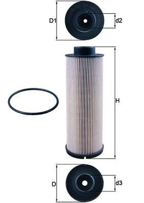 MAHLE ORIGINAL KX 73/1D Fuel filter Filter Insert