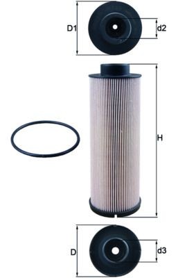 MAHLE ORIGINAL KX 73/2D Fuel filter Filter Insert