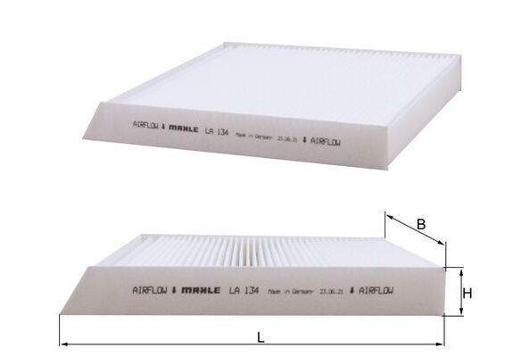 76418719 MAHLE ORIGINAL Particulate Filter, 226,0 mm x 194 mm x 30,0 mm Width: 194mm, Height: 30,0mm, Length: 226,0mm Cabin filter LA 134 buy