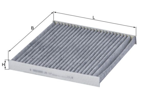 76832133 MAHLE ORIGINAL Activated Carbon Filter, 212,0 mm x 220 mm x 40,0 mm Width: 220mm, Height: 40,0mm, Length: 212,0mm Cabin filter LAK 107 buy