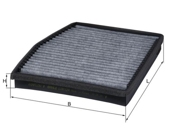 76889141 MAHLE ORIGINAL Activated Carbon Filter, 225,0 mm x 207 mm x 31,0 mm Width: 207mm, Height: 31,0mm, Length: 225,0mm Cabin filter LAK 124 buy