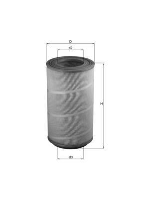 MAHLE ORIGINAL LX 1025 Air filter 505,5mm, 281,0mm, Filter Insert