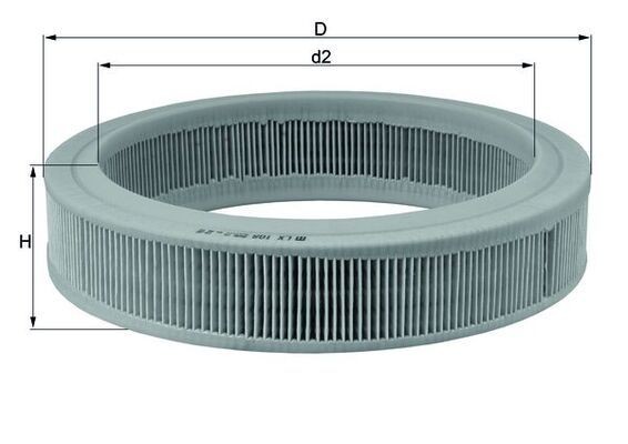 MAHLE ORIGINAL LX 108 Air filter 50,5mm, 231,0mm, Filter Insert